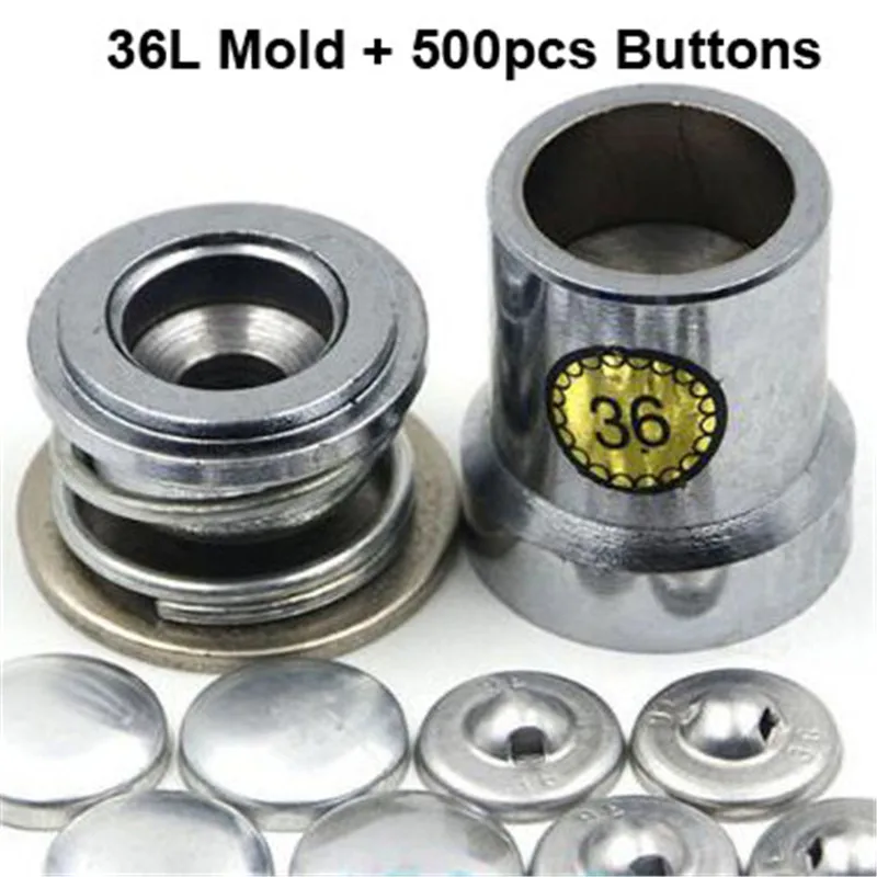 

500set Fabric Self Covered Button with 1 set Die Tool Metal Bread Top Flat Plastic Ring/Aluminum Back DIY Handmade Button