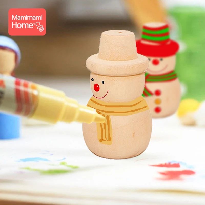 

51mm 20PCS/Lot Wooden Peg Doll Handmade Snowman Kids DIY Girls Toys Wooden Blank Rodent Baby Newborn Gifts Children'S Goods Toys