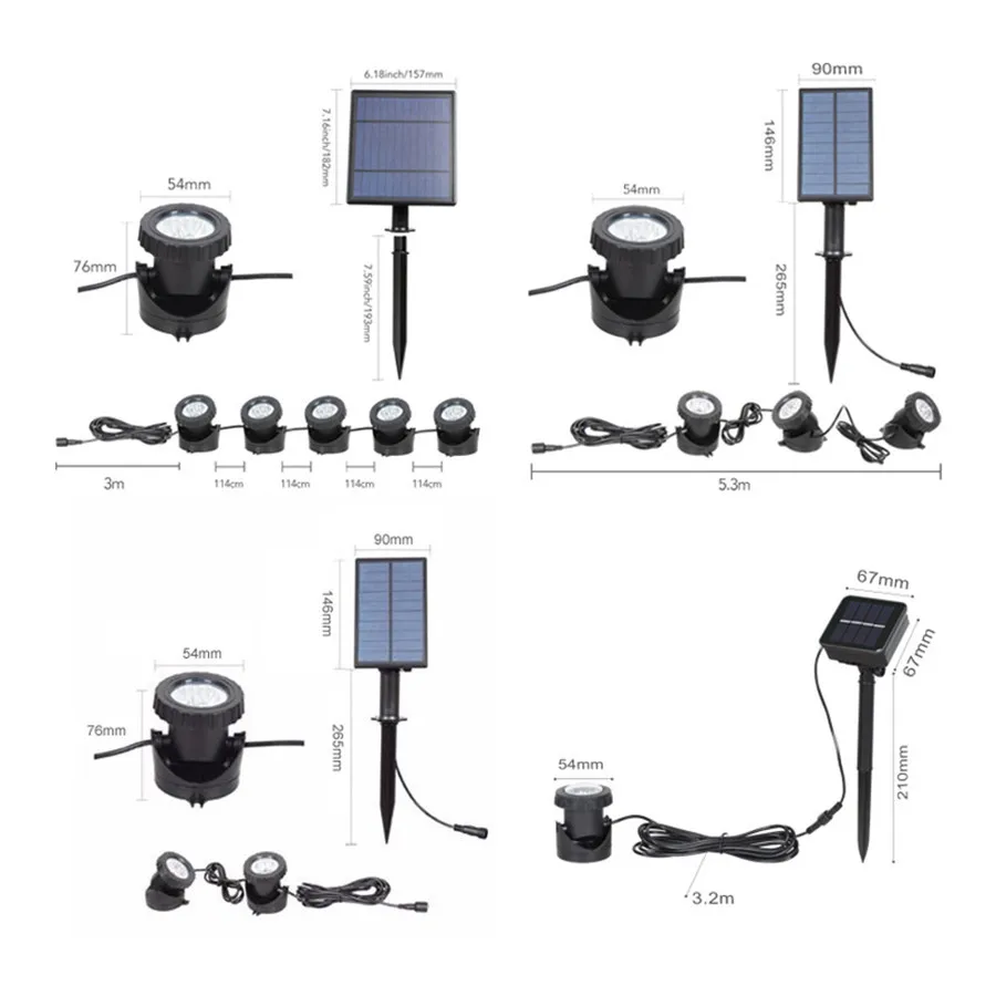 

Waterproof IP68 Solar Powered Underwater Lights Pond Lamp Multicolor Submersible Spotlight Outdoor Garden Security Night Light