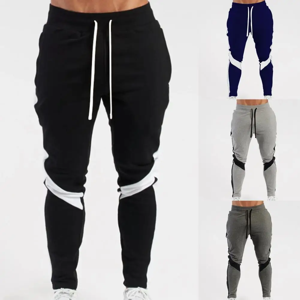 

Men's Pencil Pants Bodybuilding Contrast Colors Breathable Trousers Patchwork Leisure Sport Training Jogging Splicing Long Pants