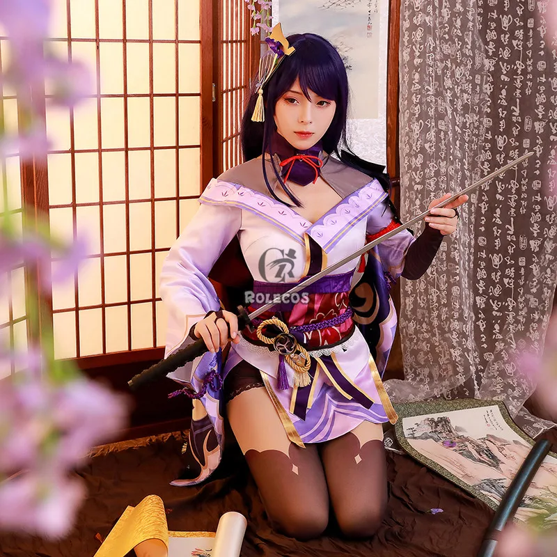 ROLECOS Game Genshin Impact Raiden Shogun Косплей Костюм Baal Сексуальная женская форма полный