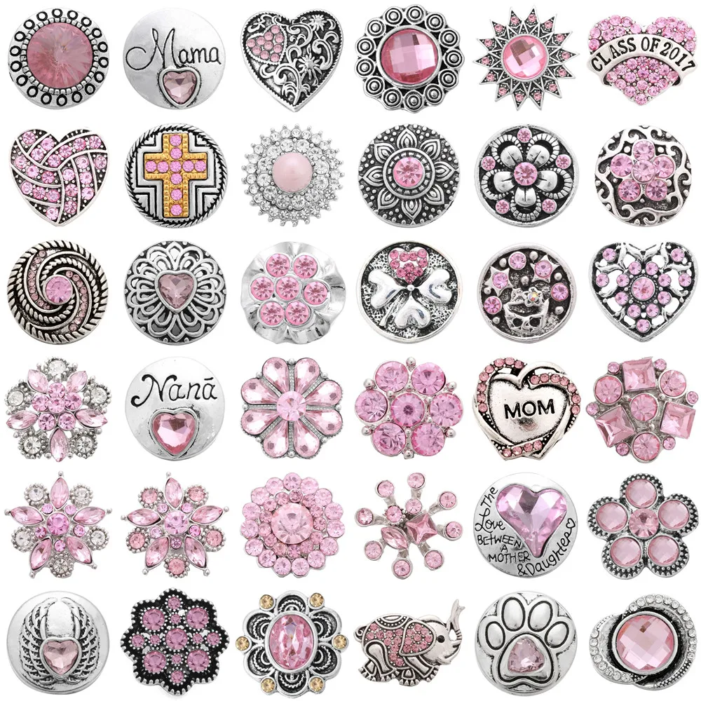 5 шт./лот смешанные ювелирные изделия опт розовый горный хрусталь металл 18 мм