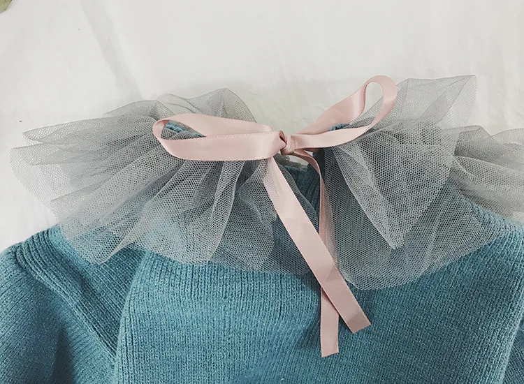 Детский костюм Thunderers синий вязаный свитер с платьем комплект одежды из 2