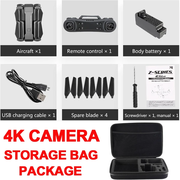 4K STORAGE BAG HY607G камера Дрон 4K двойная регулируемая камера слежения за мной селфи Rc Квадрокоптер WiFi Вертолет FPV жесты Дроны с камерой HD - Цвет: 4K STORAGE BAG