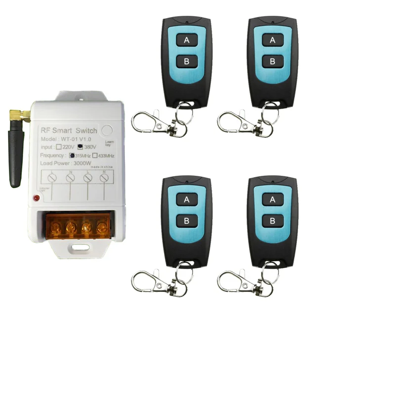 220/380 В 30А реле 3000 Вт беспроводной пульт дистанционного управления, приемник, передатчик 315/433, дистанционное управление, освещение/светодиодный светильник, водяной насос