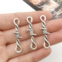 20pcs small barbed wire bracelet necklace connection charms for diy jewelry making women hip hop gothic punk style chain choker