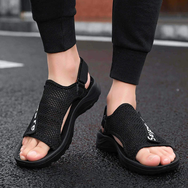 Summer Men's Sandals Beach Shoes Breathable Casual Lightweight Soft Bottom Outdoor Men | Обувь
