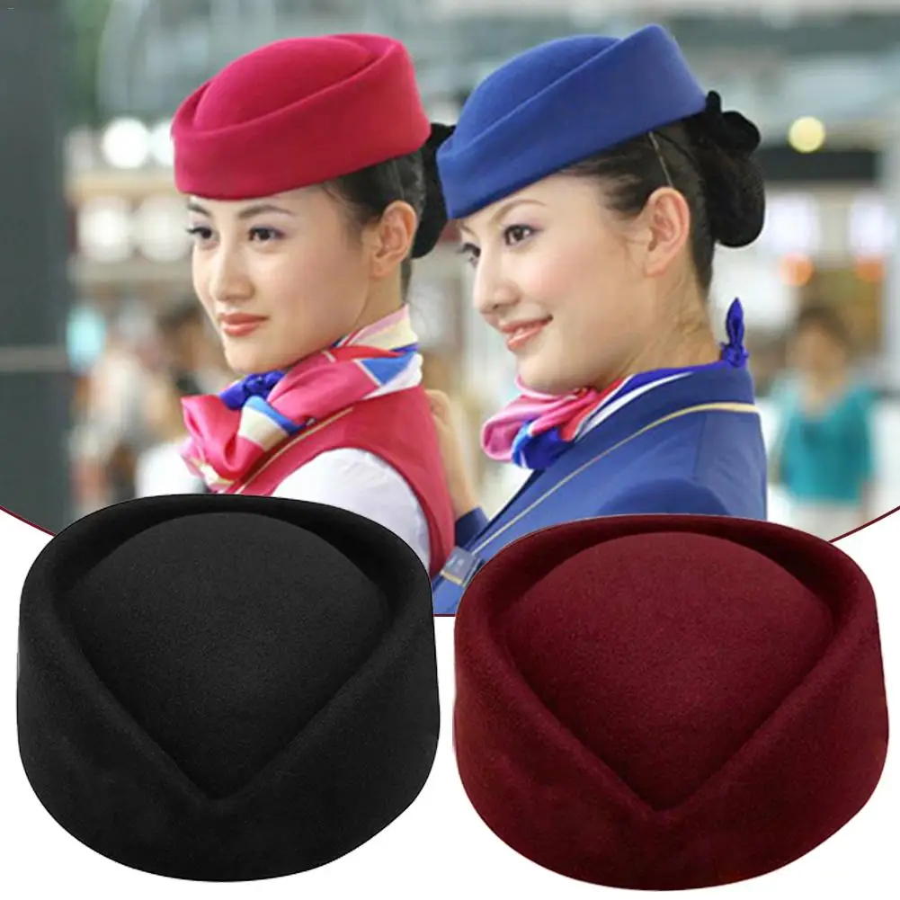 Пилотка стюардессы воздушный пилотка мода классический сплошной цвет дикий