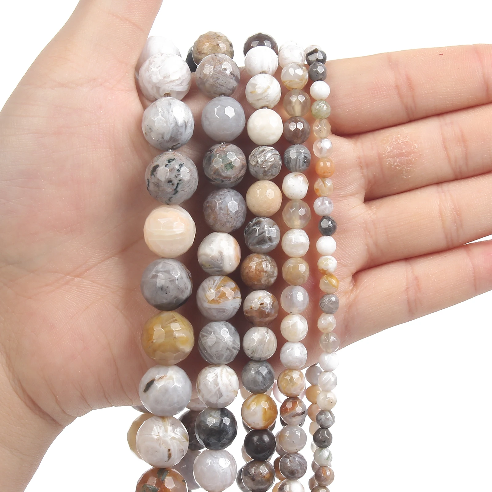 Бусины Из граненого бамбукового агата 4/6/8/10/12 мм