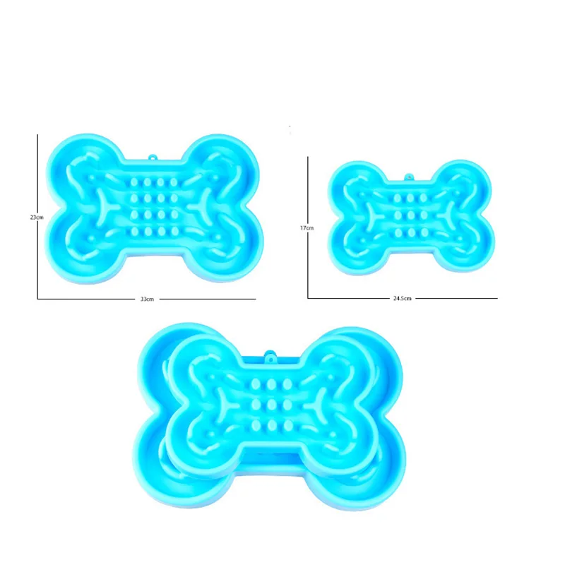 Миска для домашних животных силиконовая в форме кости противоскользящая миска