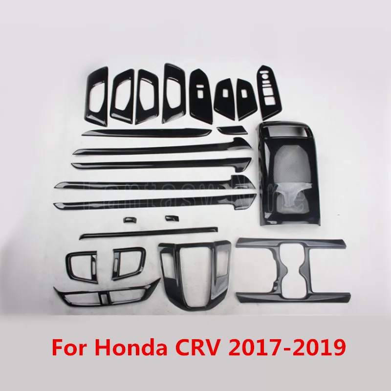 

5D углеродное волокно, печатная Автомобильная Дверная панель, ручка, управление окном, крышка, шестеренка, литье, отделка для Honda CRV 2017 2018 2019