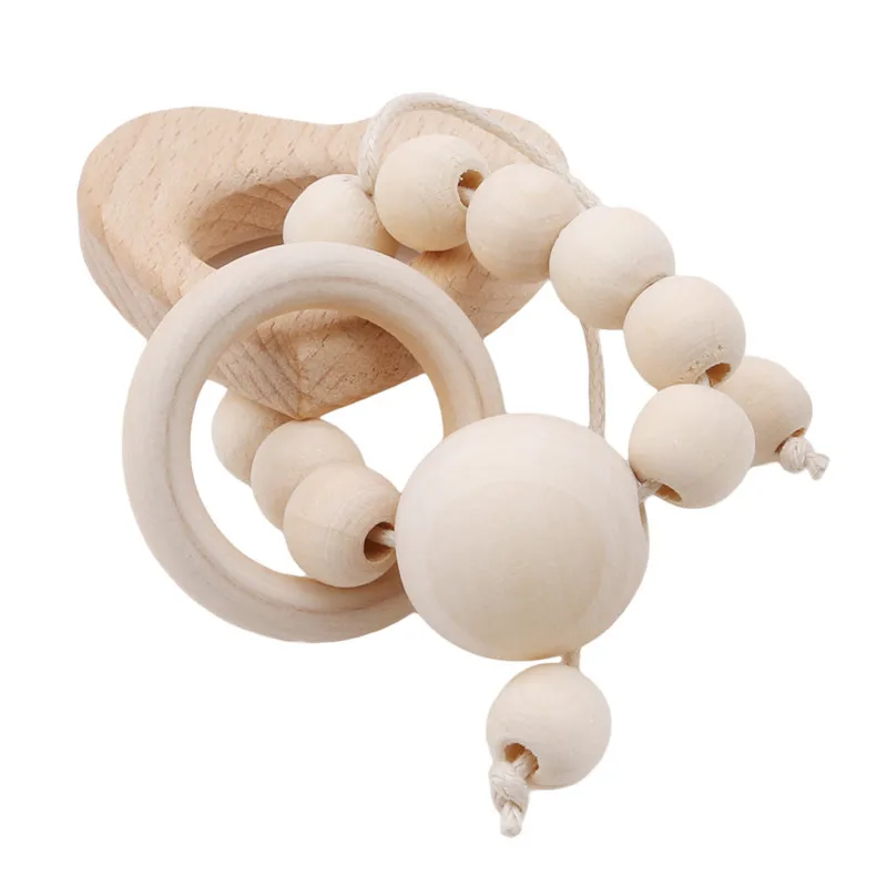 Детские деревянные Прорезыватели для зубов вязаные крючком бусины погремушки