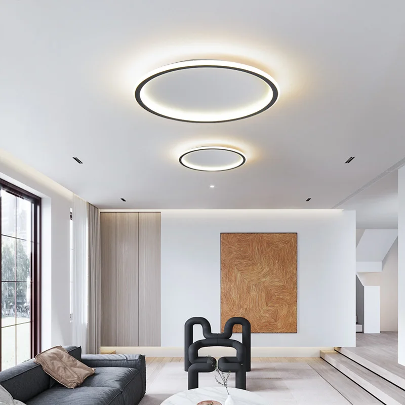 New Minimalist Gray/Black Led Chandelier lights For Bed room Study led lamp Home Deco plafon Modern chandelier lighting | Лампы и