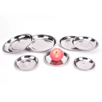 1pc stainless steel dinner plate durable outdoor picnic tableware dinner plate food container salad plate food container