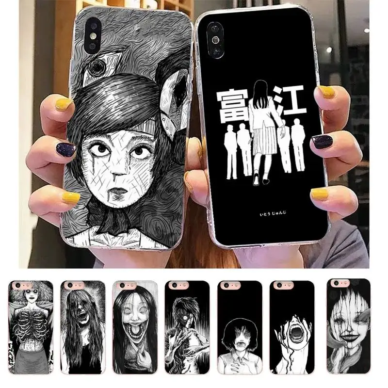 

Japanese horror comic Tomie Phone Case For iphone 13 X XS MAX 11 12 pro max 6 6s 7 7plus 8 8Plus 5 5S XR SE Transparent case