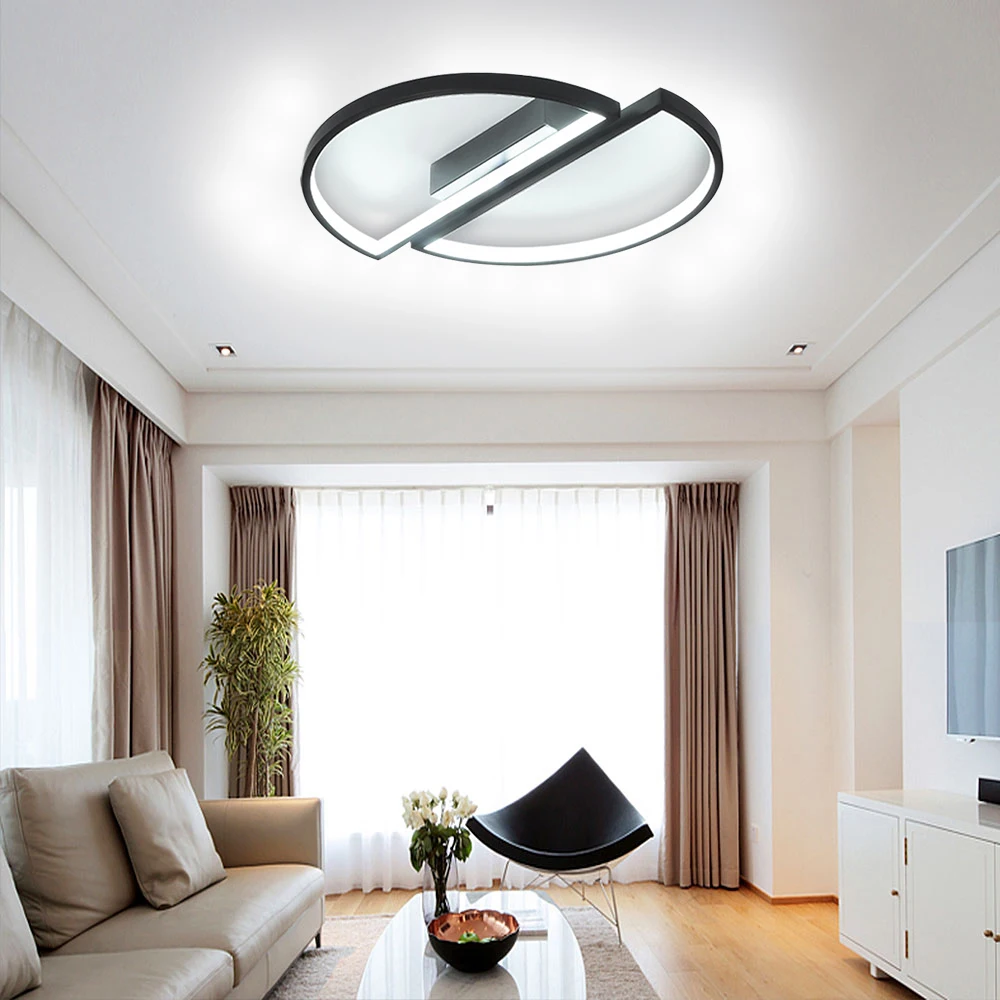 Lámpara de Panel LED de techo moderna, lámpara montada en superficie de medio círculo redondo, lámpara de techo para salón, luces para decoración del hogar