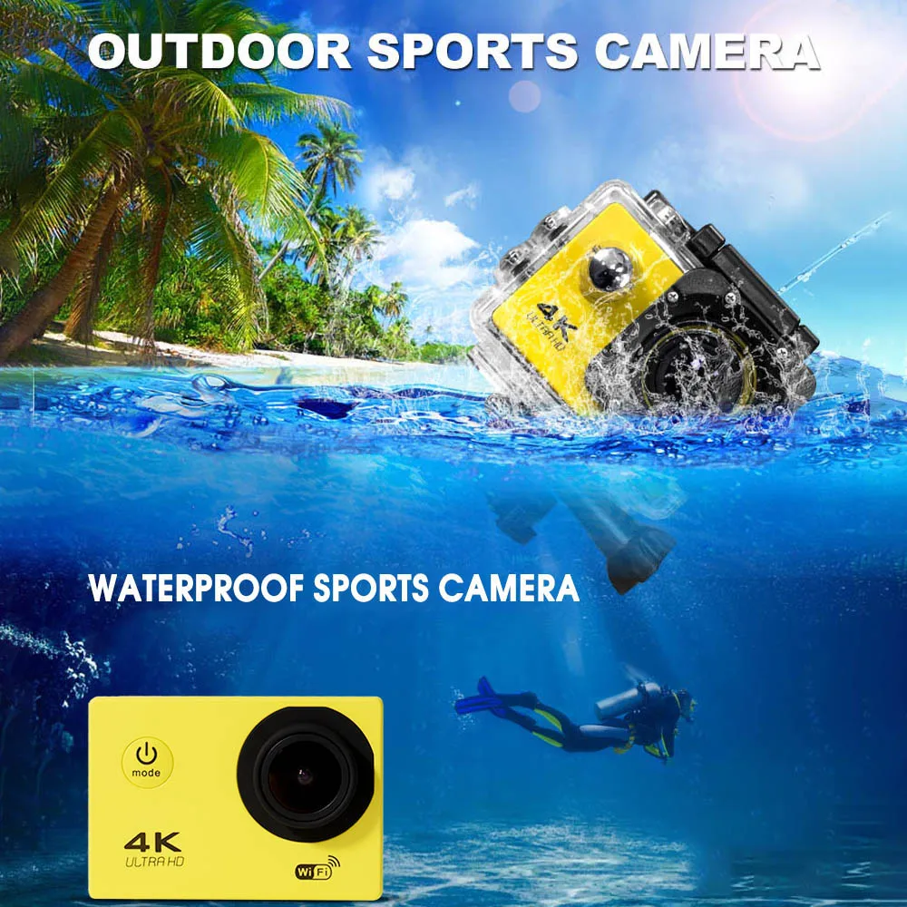 4K Наружная Спортивная экшн мини камера видео водостойкий WiFi Ультра HD наблюдение