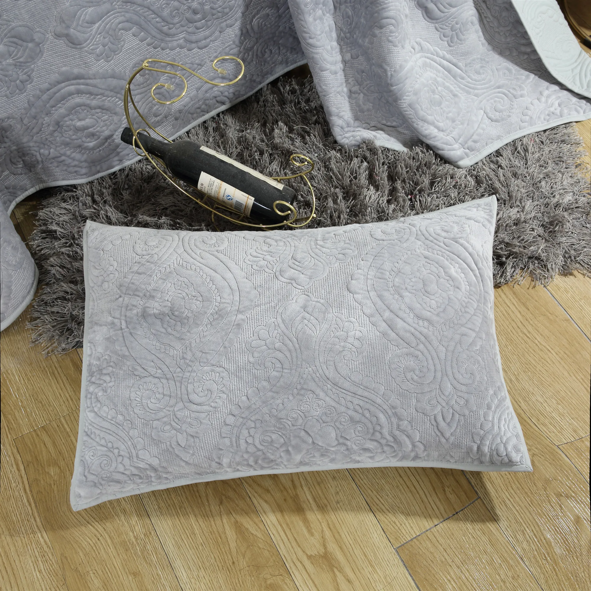 Бесплатная доставка 3 шт. переднее бархатное и заднее хлопковое серое лоскутное