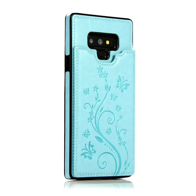 Роскошный кожаный чехол для samsung S9Plus чехол S10Plus Note9 чехол для Note 9 Galaxy S10 S9 S8 Etui для samsung Note 10 Plus чехол S10E - Цвет: Green Pattern