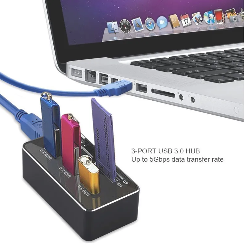 USB 3 0 устройство для чтения карт 7 в 1 порта usb кардридер SD TF M2 MS с хабами путешествий