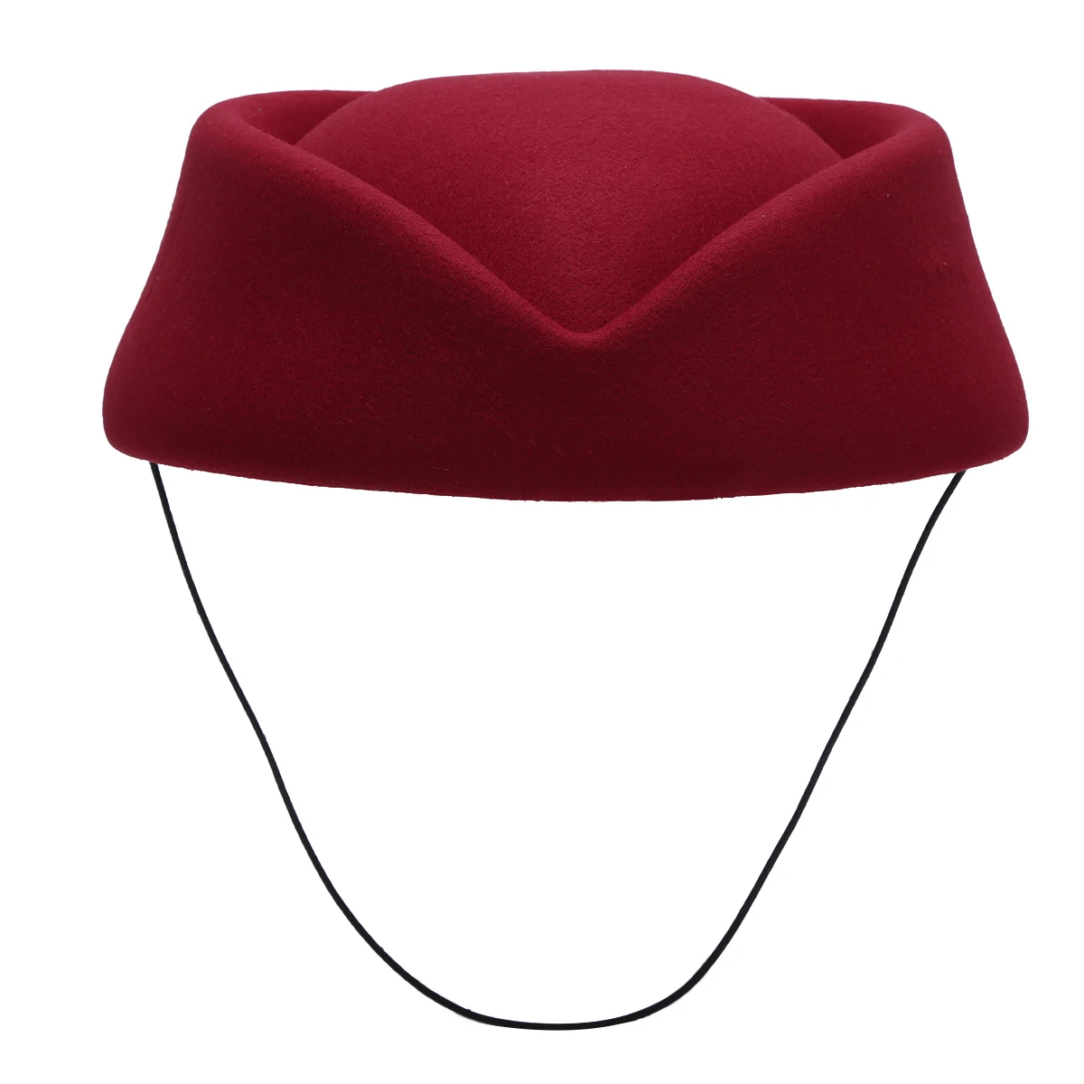 Imitation Wool Felt Stewardess Air Hostesses Pillbox Hat Millinery Teardrop Fascinator Base Cap for Cosplay Costume Accessories