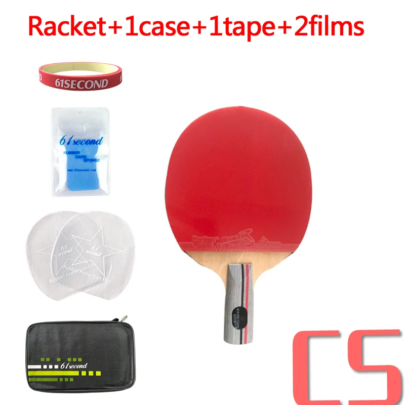 CS racket 1case Ракетка для настольного тенниса, реактор DJ200, лезвие для настольного тенниса с 2 резиновыми наконечниками для настольного тенниса - Цвет: CS racket 1case