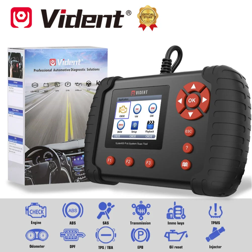 VIDENT iLink400 полный системный сканер с поддержкой ABS/SRS/EPB // DPF регенерация/сброс масла