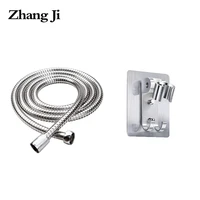 zhangji bathroom shower head hose holder set 1 5m chrome plated 2 meter commen pipe with no drill bracket shower head accessory
