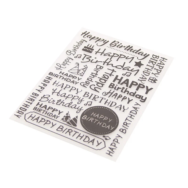

" HAPPY BIRTHDAY " Embossing Folders Plastic DIY Scrapbooking Template Paper Craft/Card Making Supplies 17.6cm x 12.8cm, 1 Piece