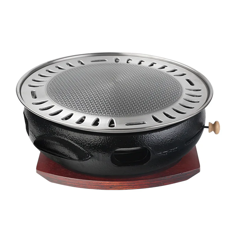 

Cast iron charcoal grill, grilling and grilling one-piece yakiniku pot, above counter basin barbecue grill