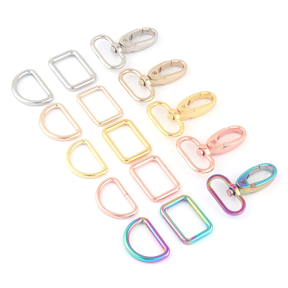 

1"(25mm) Rainbow Metal Swivel Claw Clasps,Release Strap Slide Buckle Dog Collar Adjuster Purse D Ring Webbing Backpack Hardware