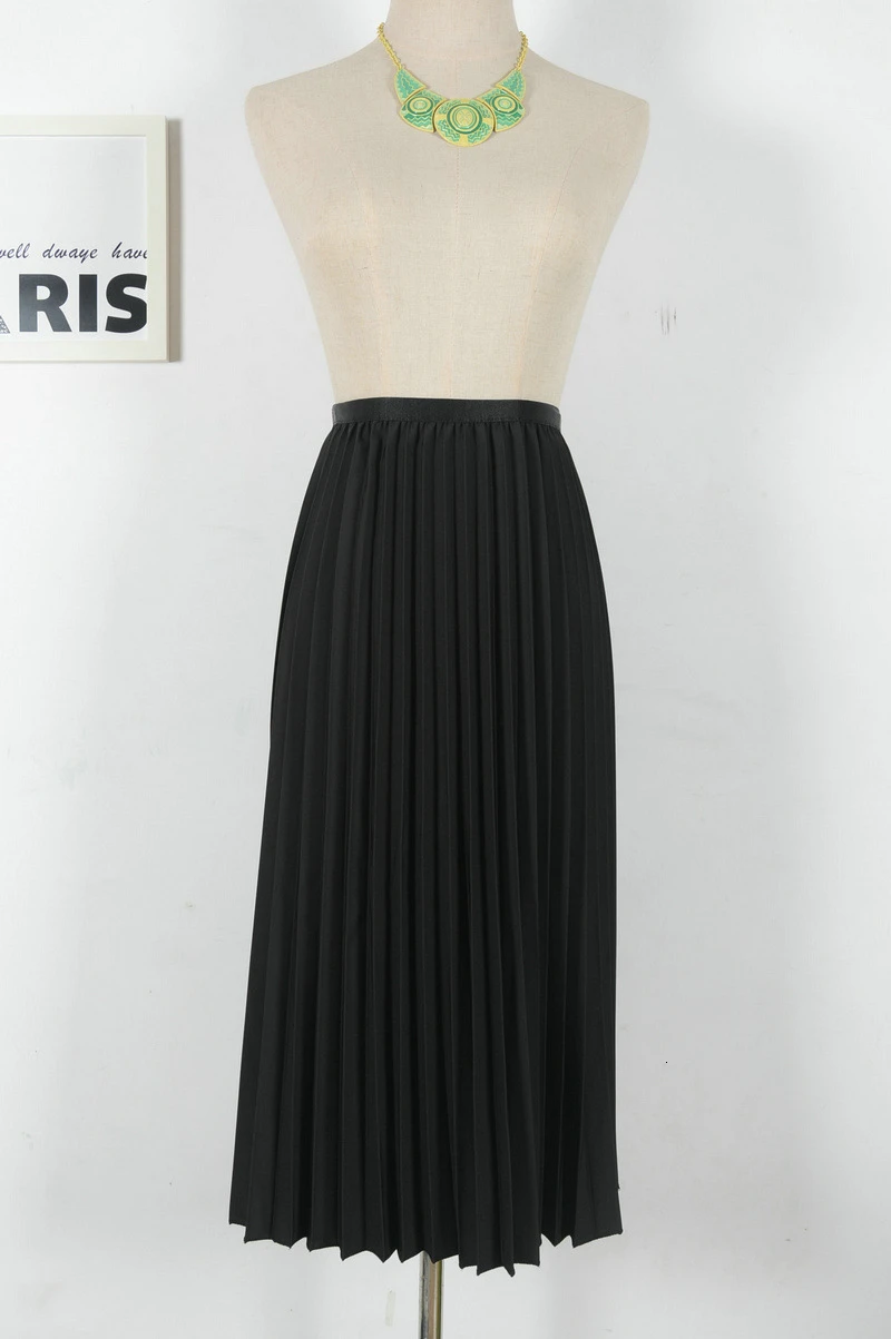 Женская двухслойная замшевая длинная Плиссированная Юбка-макси RICORIT винтажная