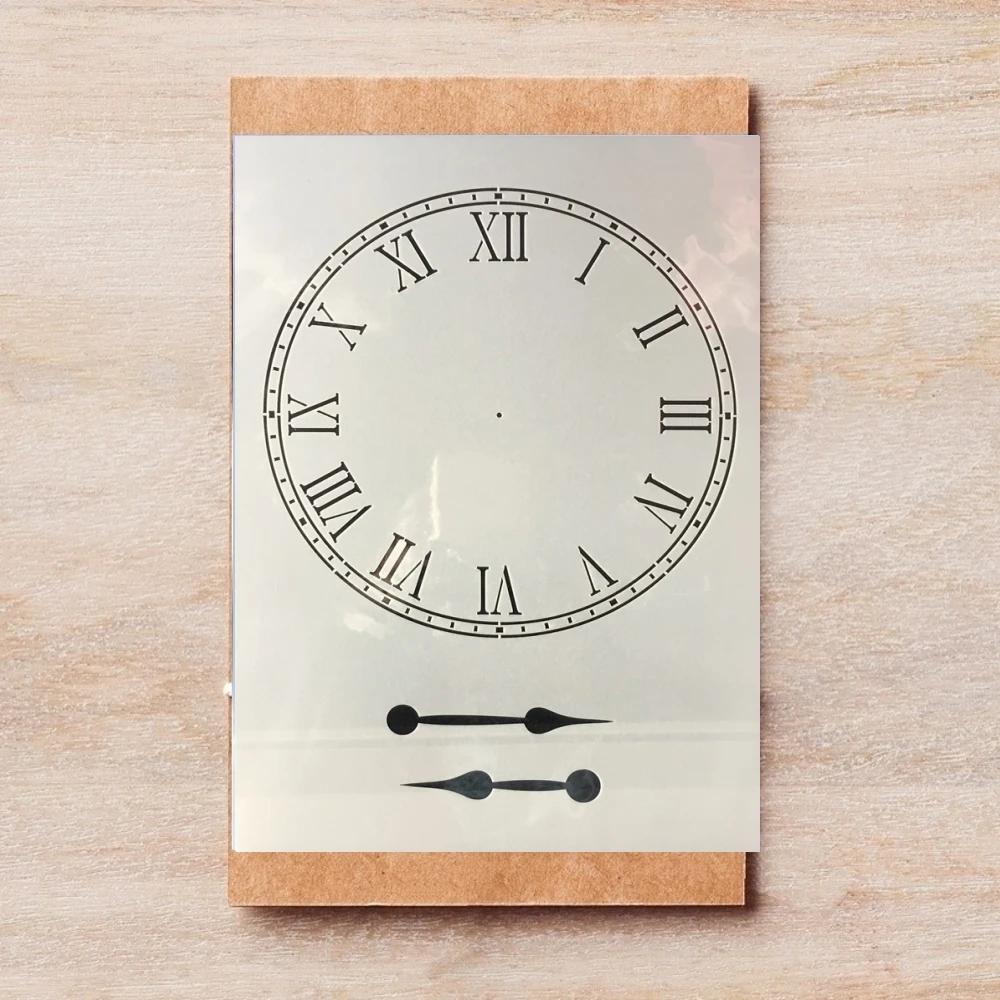 

A4 29 см часы с циферблатом DIY, слойные трафареты, настенная живопись, детский декоративный шаблон