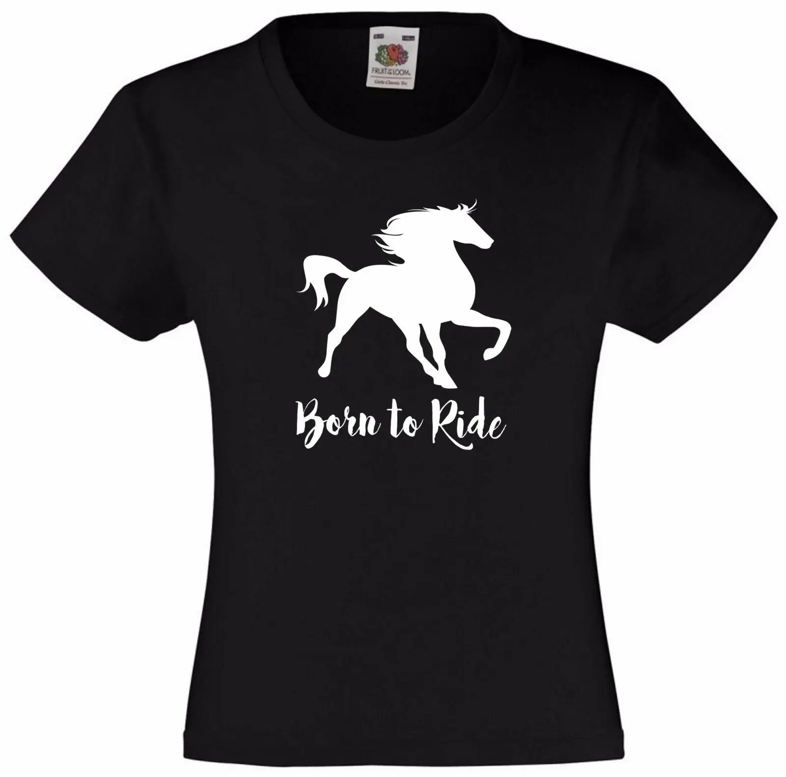 Надпись Born To Ride ~ лошадь пони SHOWJUMPING платье для верховой езды детская футболка
