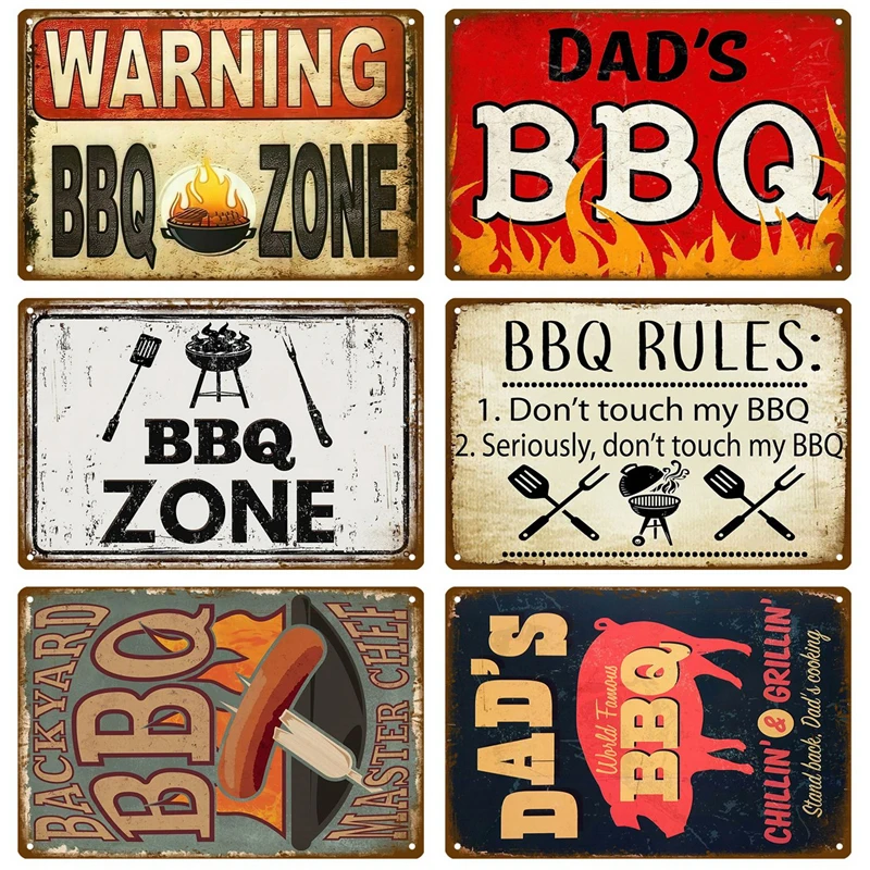 

Металлический знак для барбекю, винтажный декоративный ВИНТАЖНЫЙ ПЛАКАТ в стиле индастриал для гостиной, Металлический Настенный декор, ро...