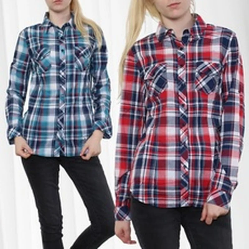 

ZOGAA Women's Shirt Blouse Checkered Long Sleeve Plaid Shirt