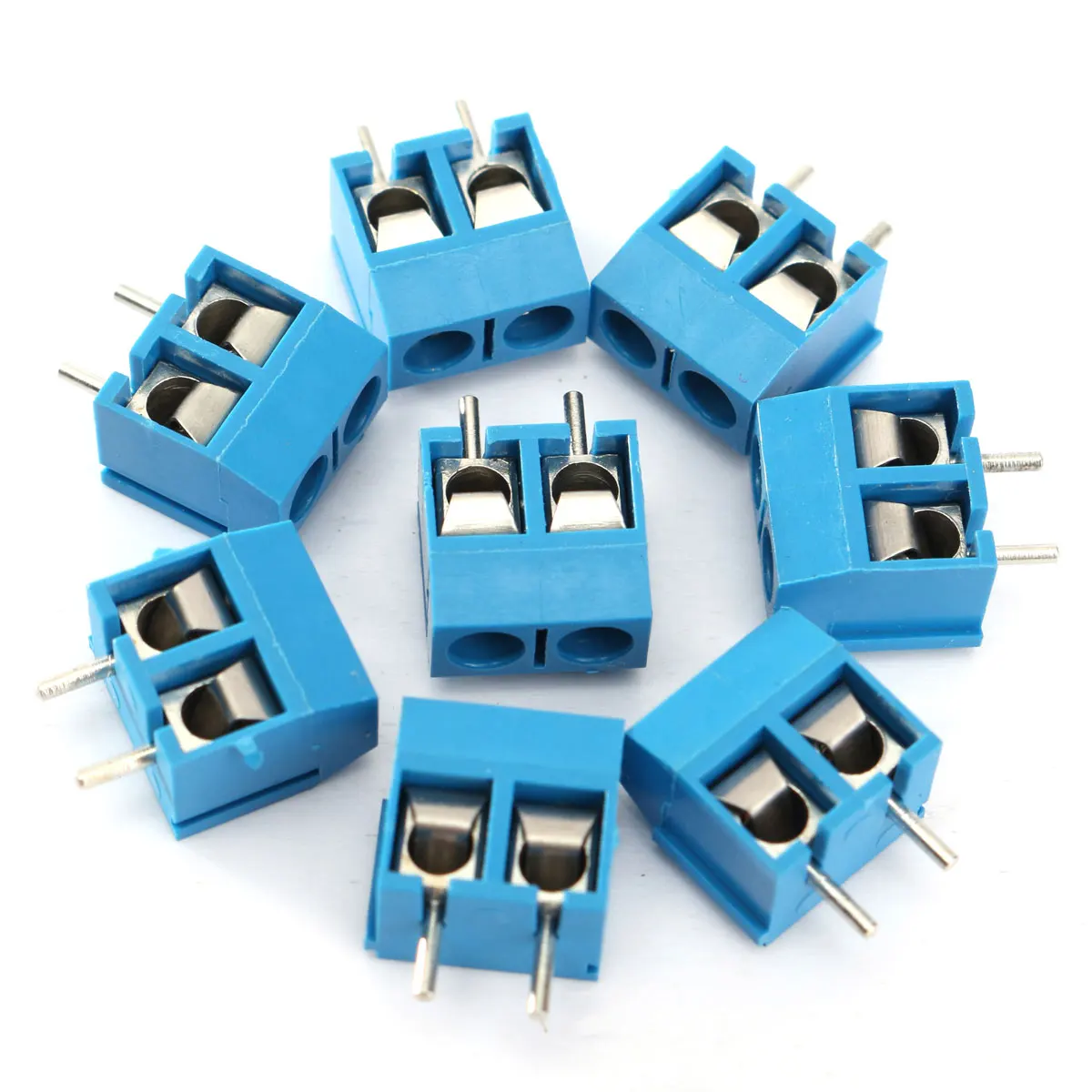 

20/100pcs 2P Plug-in Screw Terminal Block Connector 5.08mm Pitch Blue