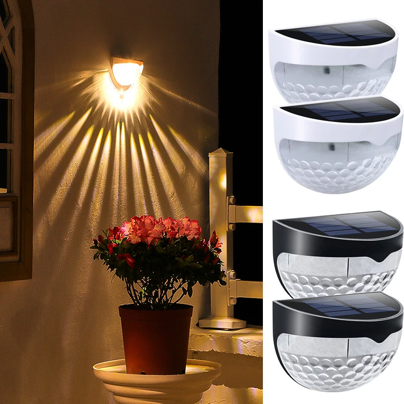 

2pcs Solar Garden Lights Outdoor Waterproof LED Energy Saving Wall Lamps for Christmas Courtyard Garden Wall Decoration Lamps