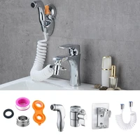 bathroom sink basin faucet external shower head sprayer set for hair washing water saving flexible handheld tap extension kit