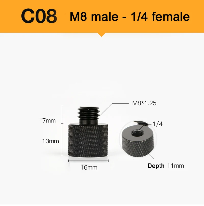 

bottom 1\4 female top M8 male mini tripod ball heads camera high quality free combination of screw and ballhead Flexible