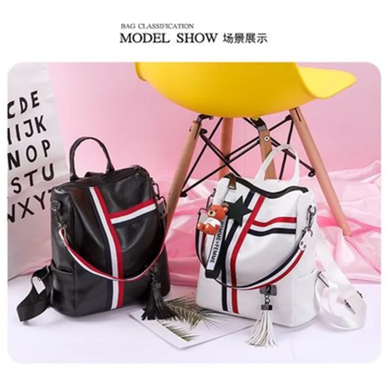 

2020 New Ribbon Pendant Explosive Dual-use Backpack Women's Bag Fashionable and Elegant Ladies Handbag