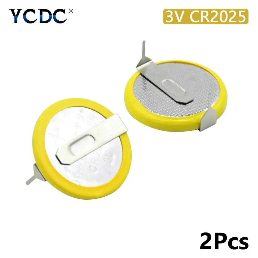 Аккумулятор CR2025 с 2 монтажными штырьками и кнопками батарейка для электронного