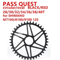 pass quest oval chainring 34363840t mtb narrow wide bicycle chainwheel for deore xt m7100 m8100 m9100 shimano 12s crankset
