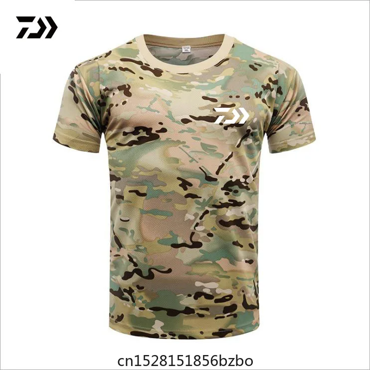 

Men DAIWA Fishing T Shirt Summer Man Camouflage Fishing Clothing Outdoor Sport Breathable Quick Dry Fishing Clothes Asian Size