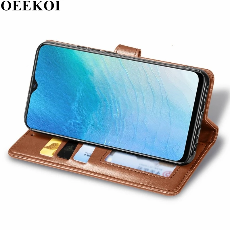 OEEKOI чистый цвет из искусственной кожи бумажник флип чехол для Vivo Y19 | Мобильные