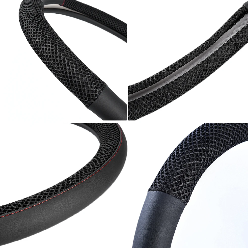 

Universal Car Steering Wheel Cover Breathable Non-Slip Ice Silk Steering Wheel Cover Car Interior Supplies