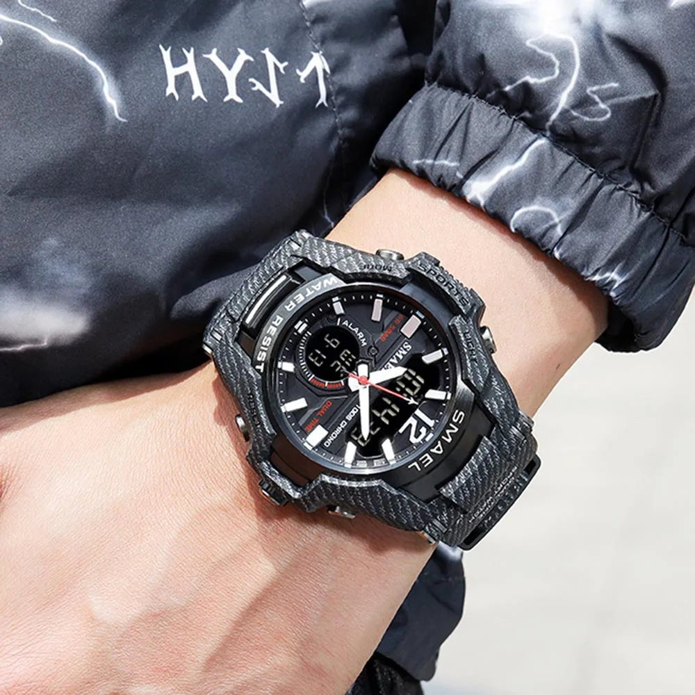 

SMAEL 1802 Sports Men's Watches Top Brand Luxury Military Quartz Watch Men Waterproof Shock Male Digital Clock Relogio Masculino