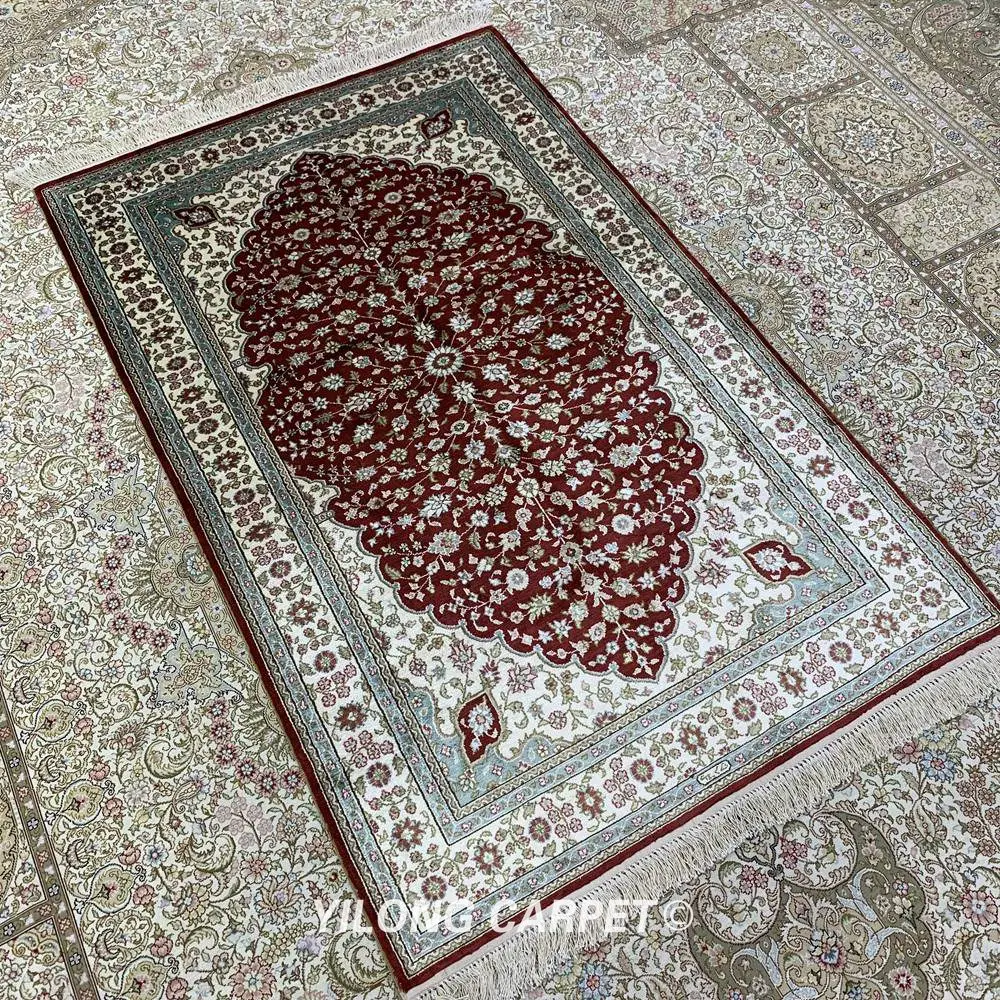YILONG 3 'x 5' Античный персидский красный ковер для спальни Изысканный