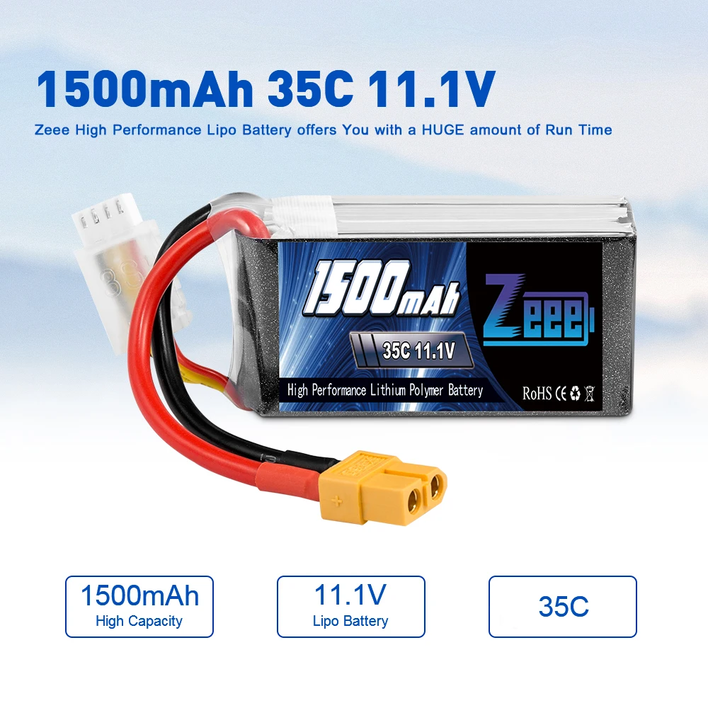 Zeee 11,1 V 1500mAh 35C 3S Lipo батарея с XT60 штепсельной вилкой софткейс RC зарядное устройство для RC Quad Drone RC автомобиль грузовик самолет FPV