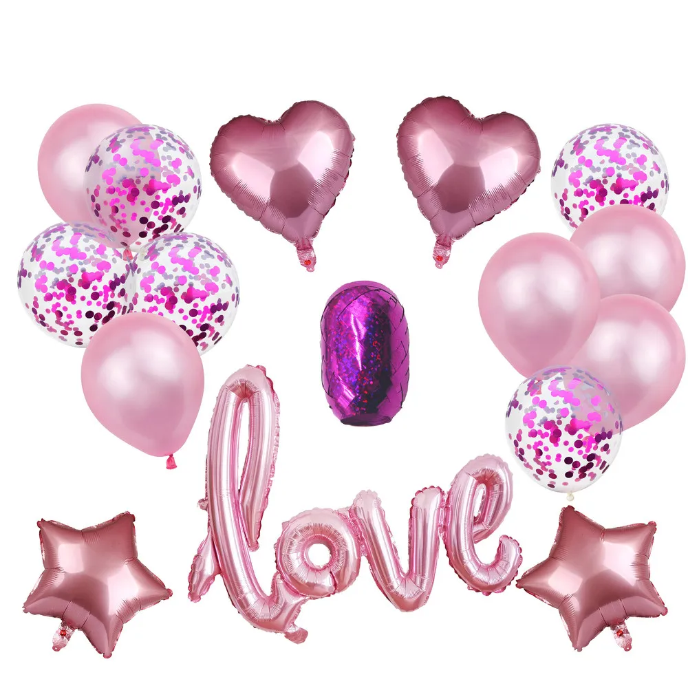 ZLJQ воздушные шары из фольги Love Kit Свадебные украшения Звездный конфетти баллон